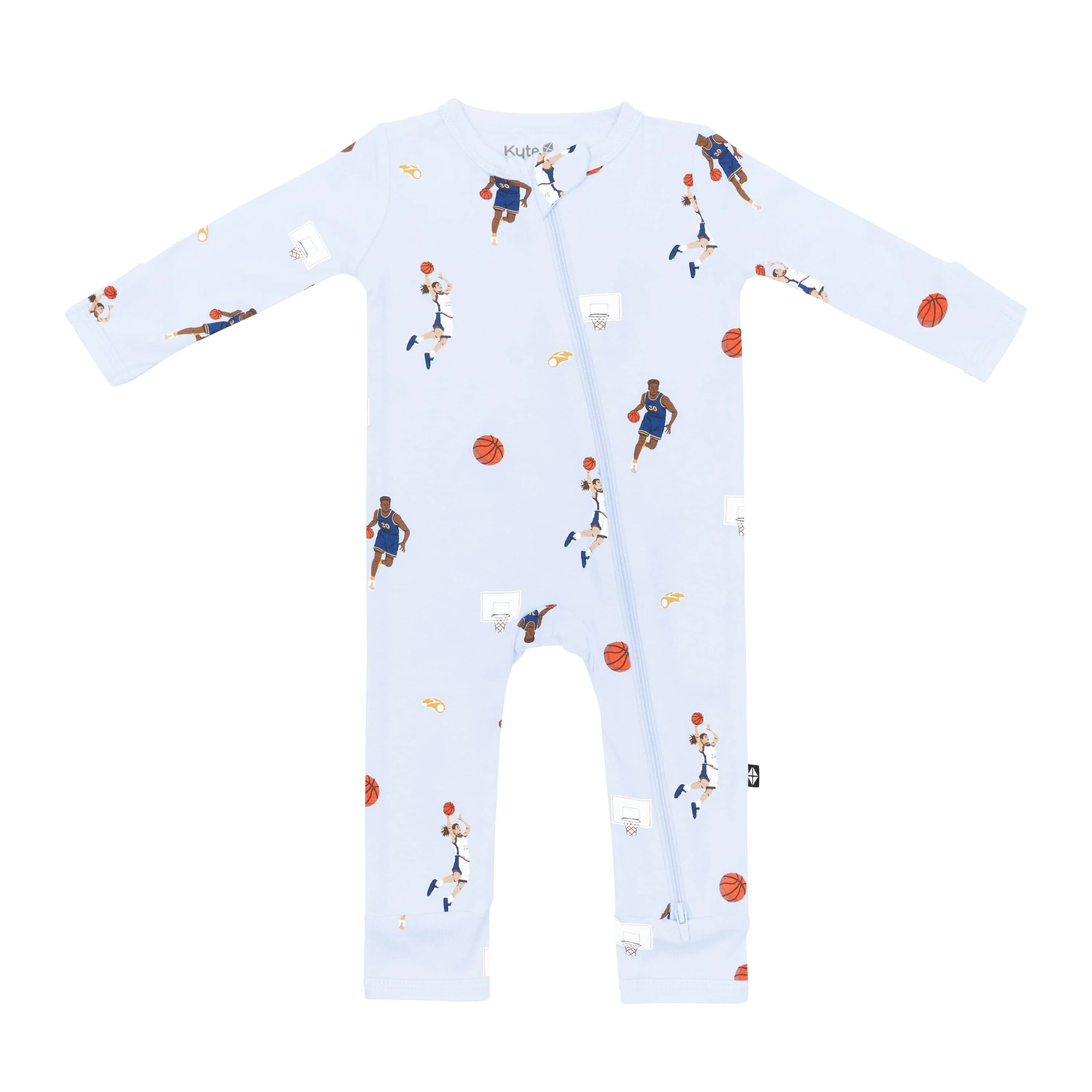 Zippered Romper in Basketball - Image 2