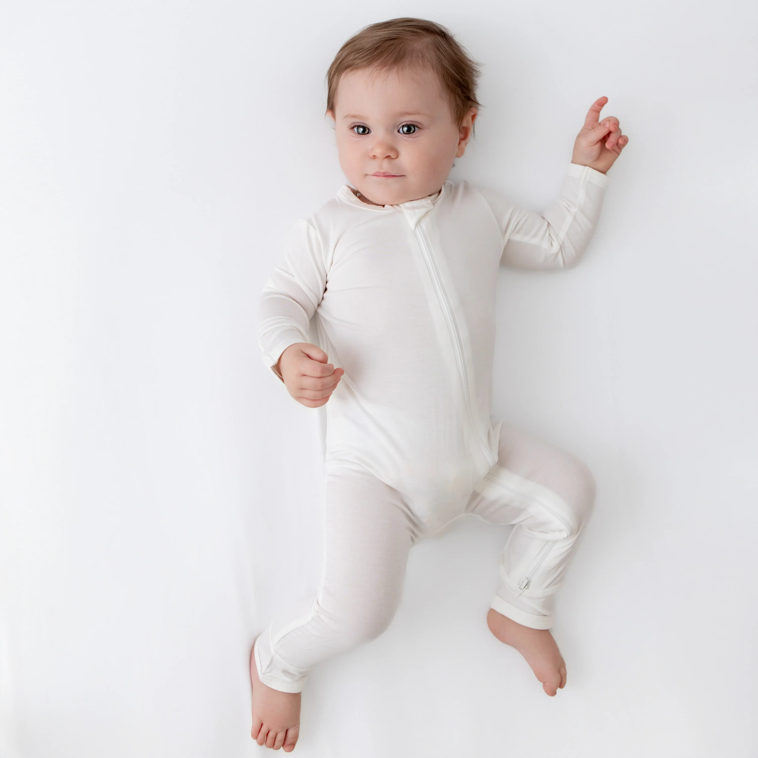 Zippered Romper in Cloud - Image 5