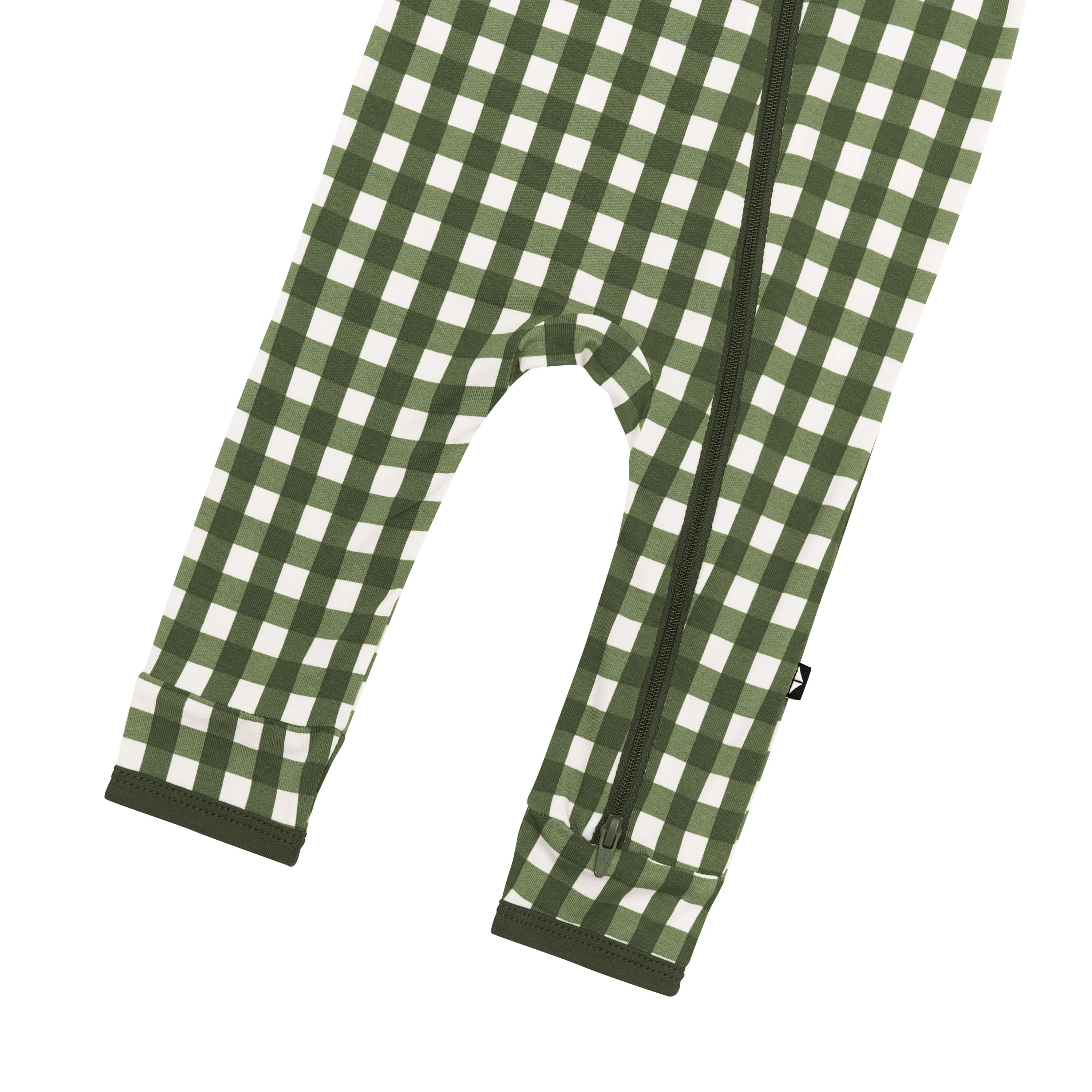 Zippered Romper in Gingham Fir - Image 7