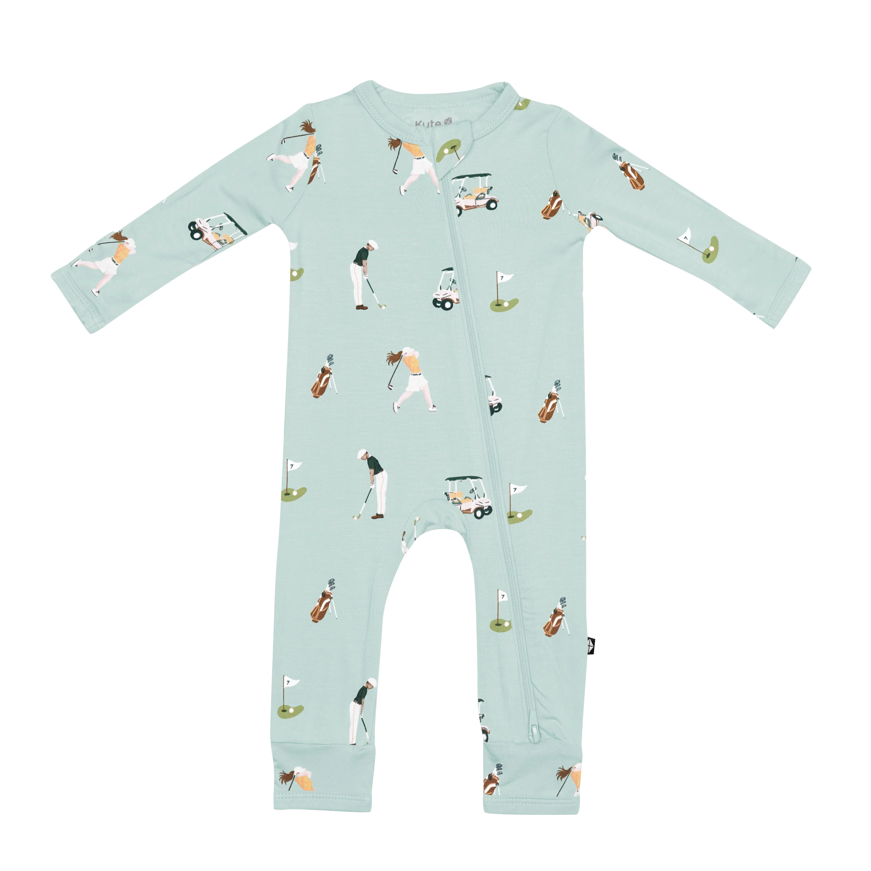 Zippered Romper in Golf - Image 2