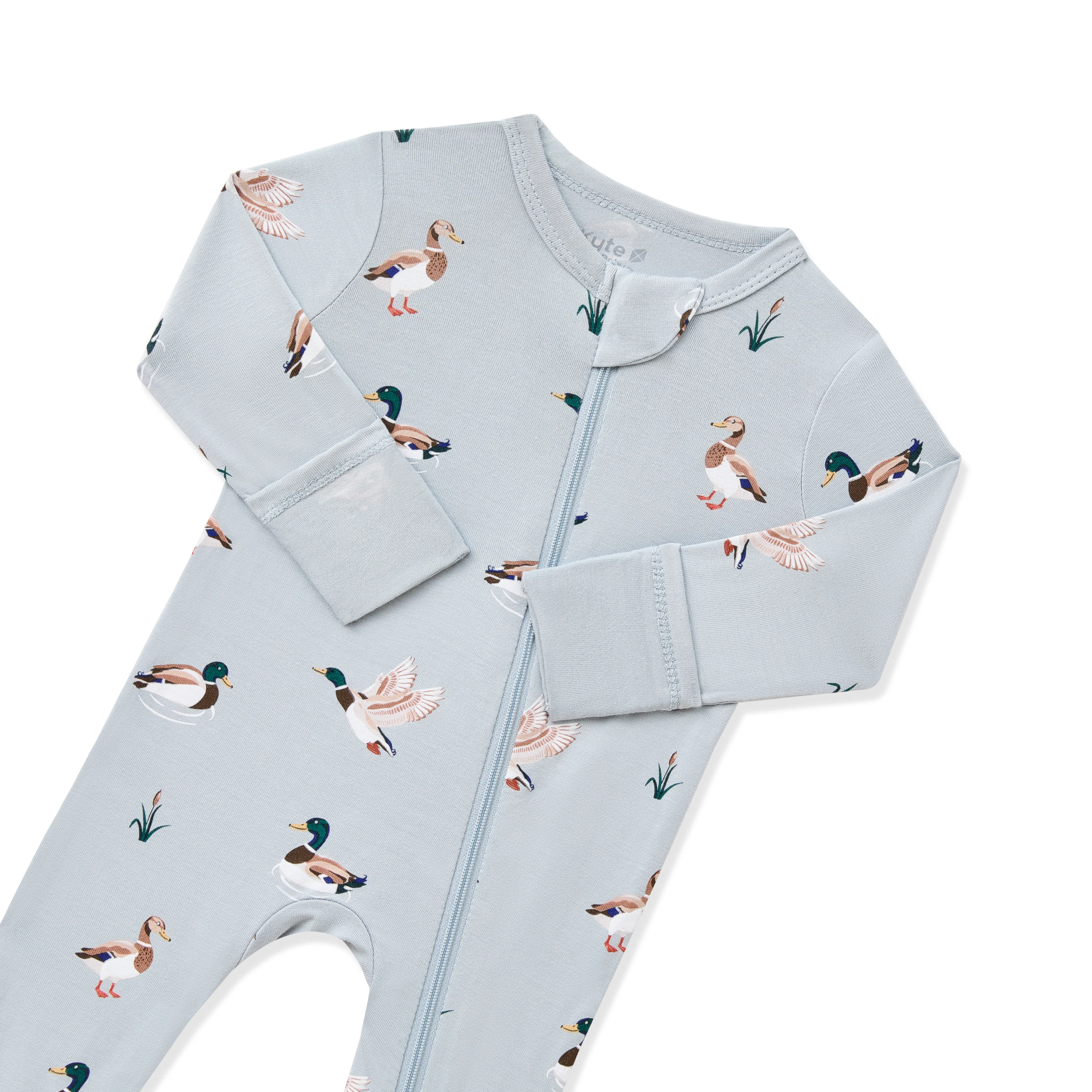 Zippered Romper in Mallard Duck - Image 4