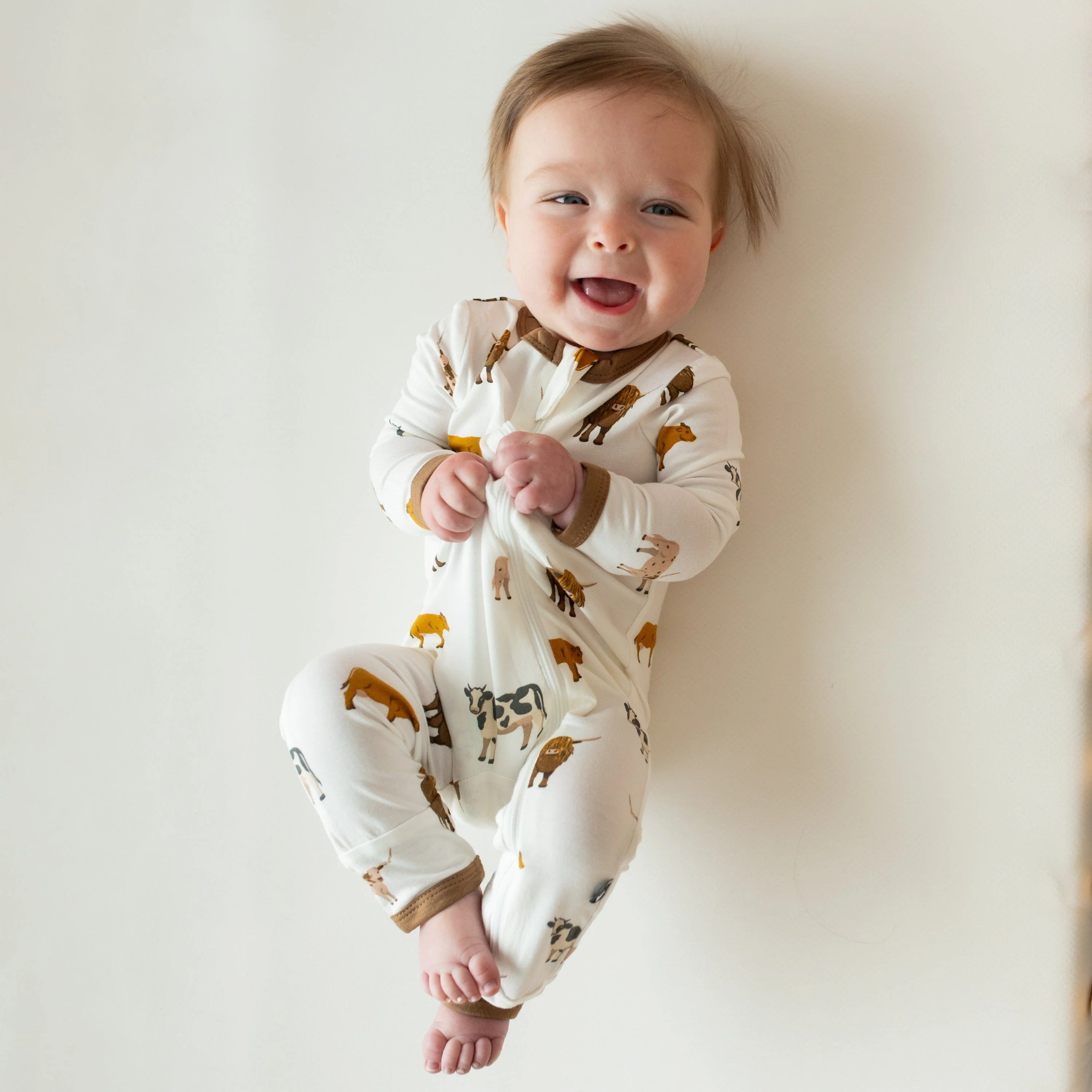 Zippered Romper in Moo - Image 3