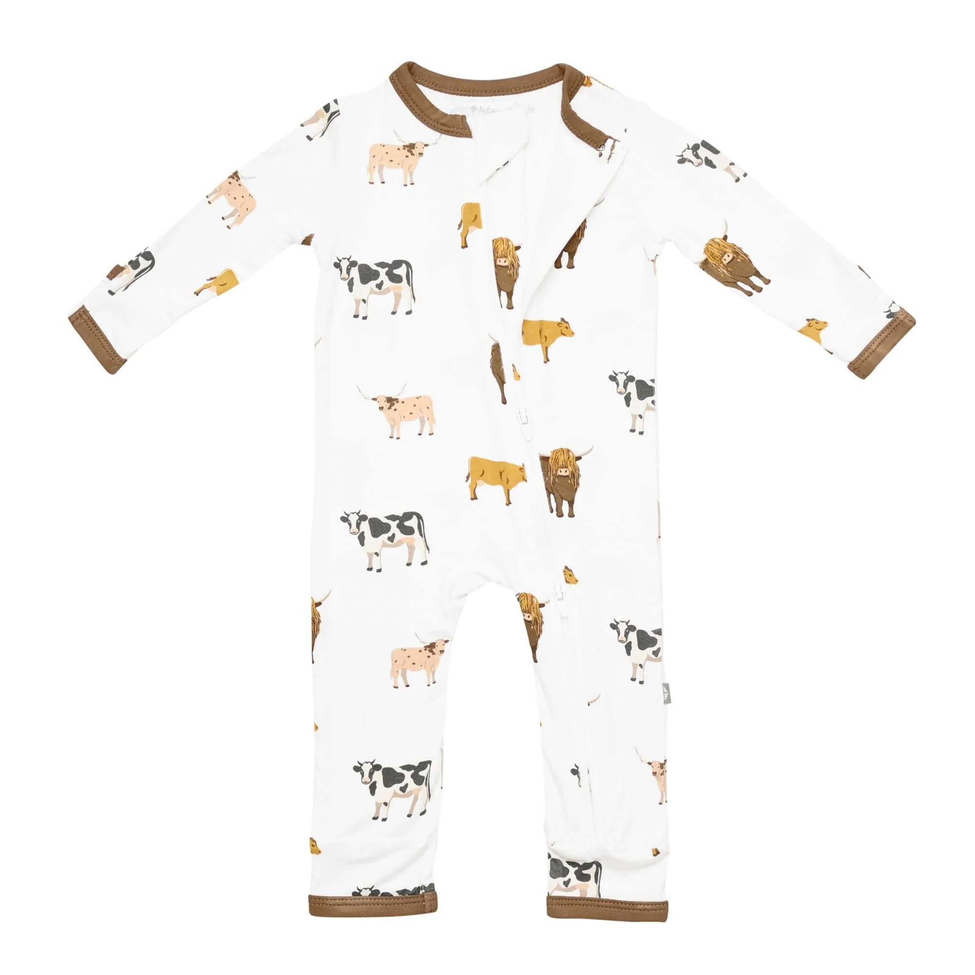Zippered Romper in Moo - Image 4