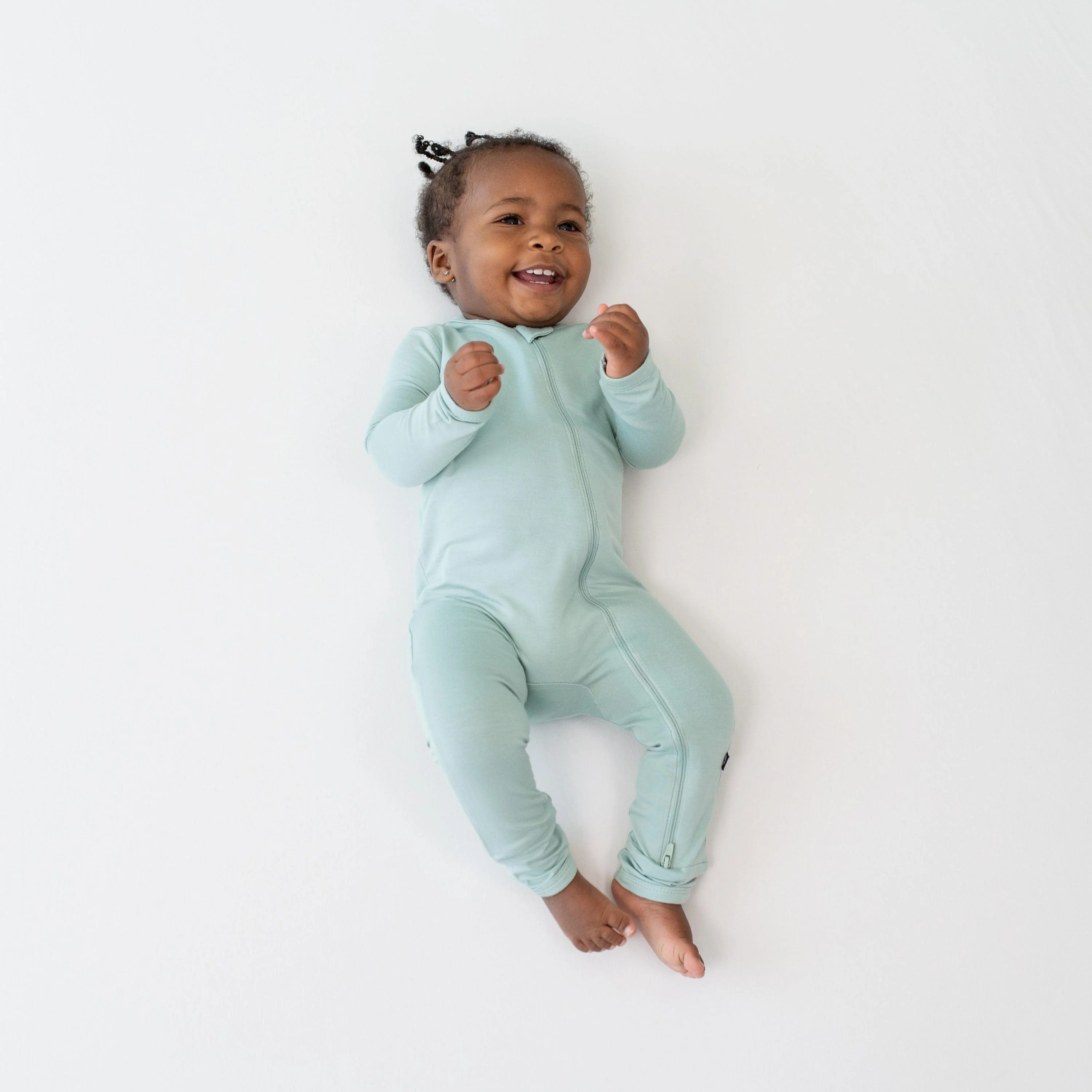 Zippered Romper in Sage - Image 3