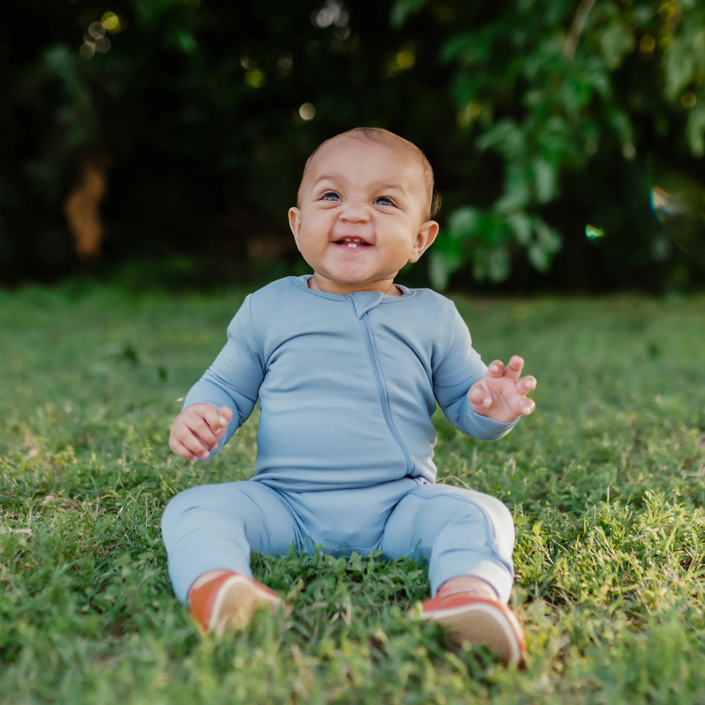 Zippered Romper in Slate - Image 3