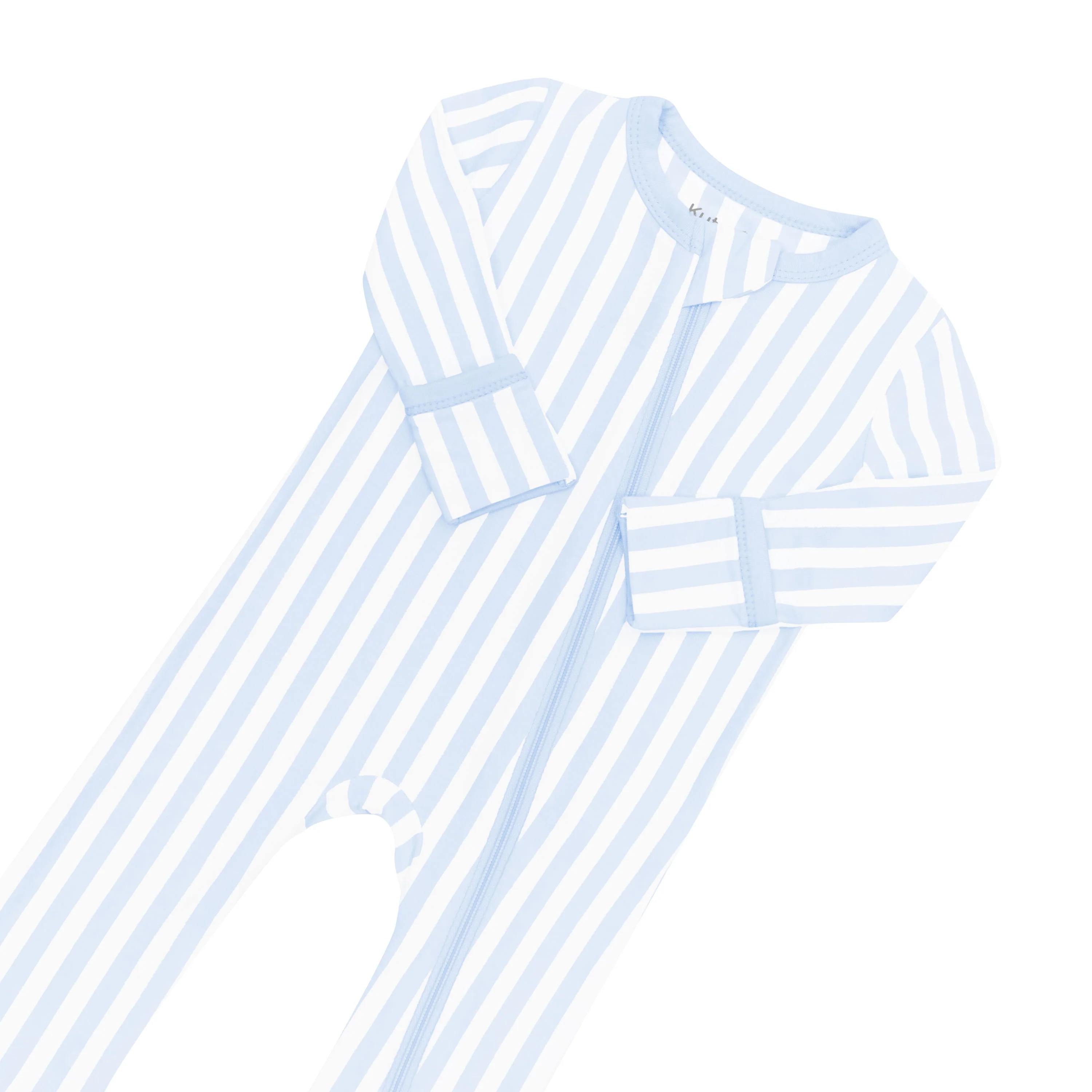 Zippered Romper in Small Mist Stripe - Image 5