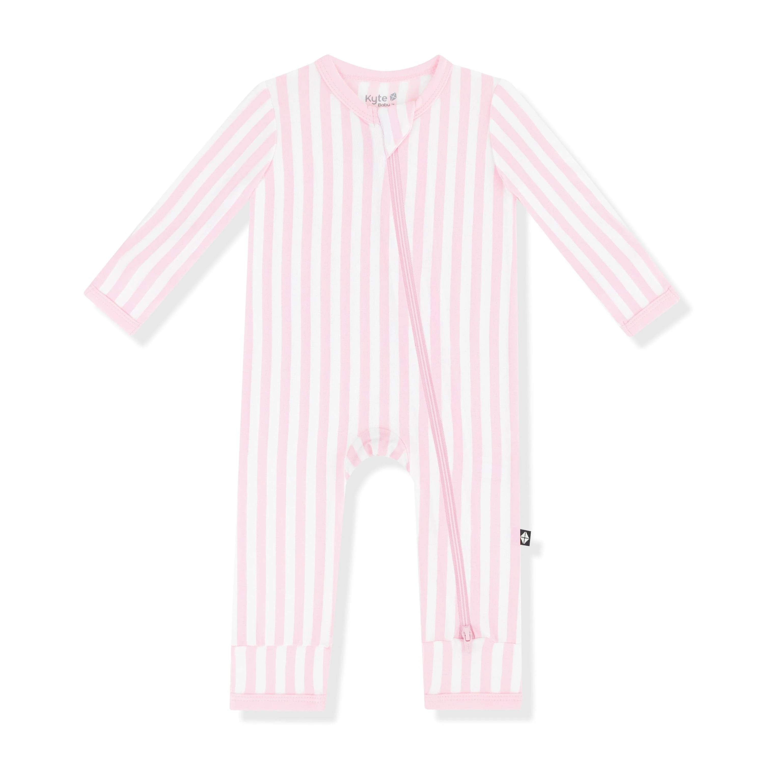 Zippered Romper in Small Sakura Stripe - Image 2