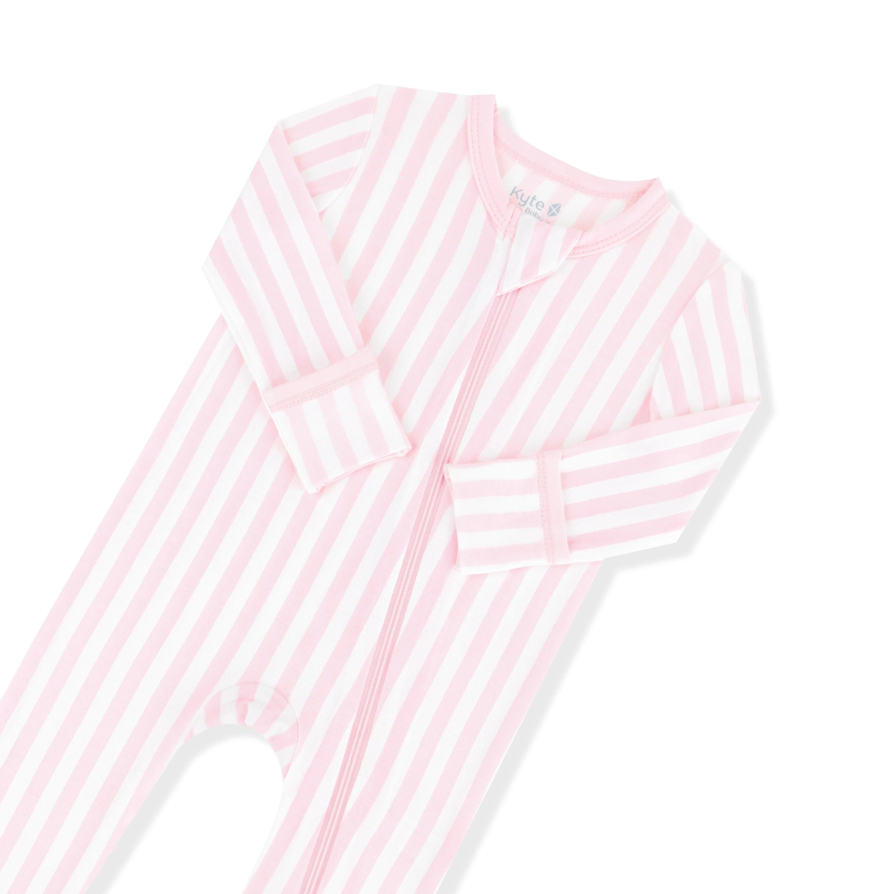 Zippered Romper in Small Sakura Stripe - Image 4