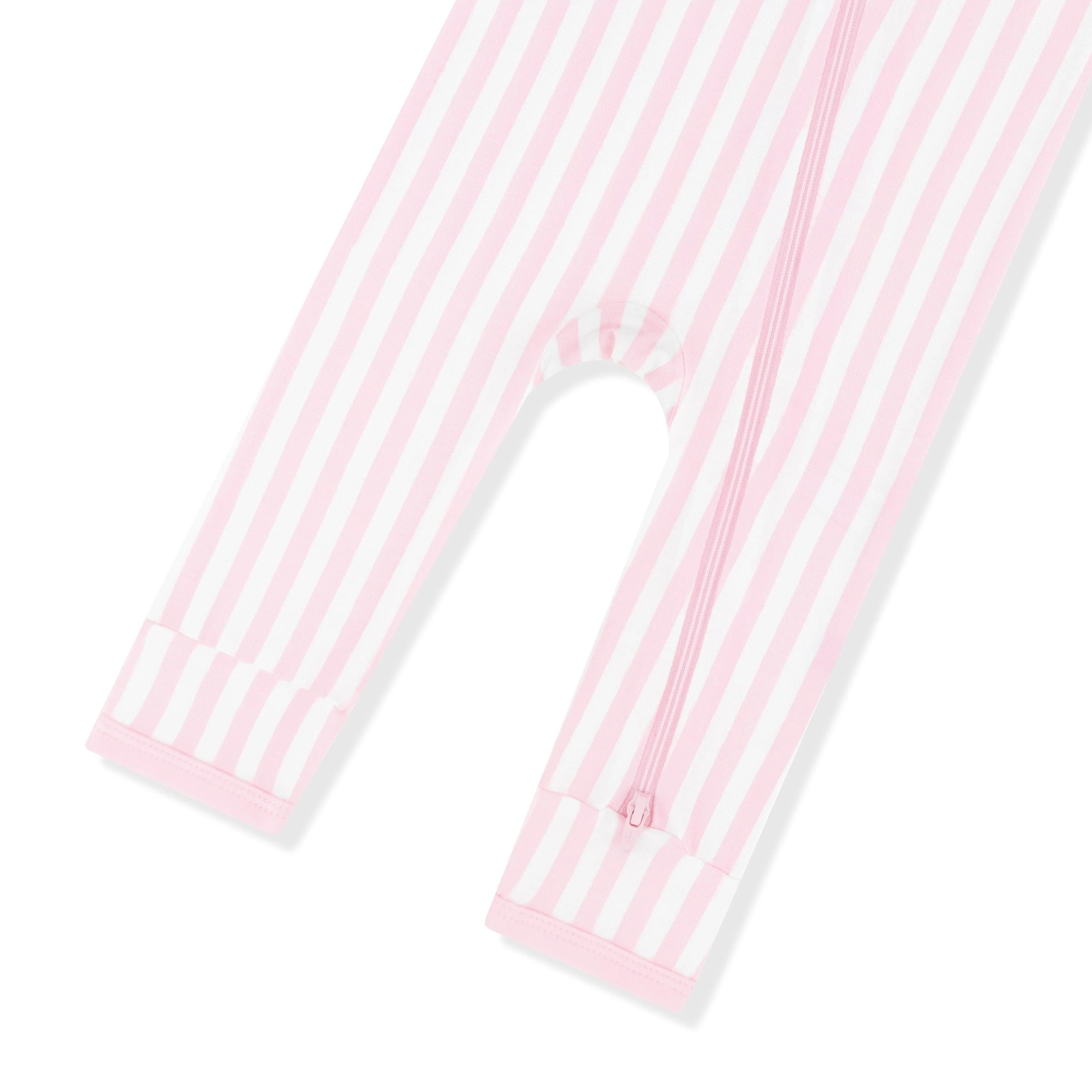 Zippered Romper in Small Sakura Stripe - Image 5