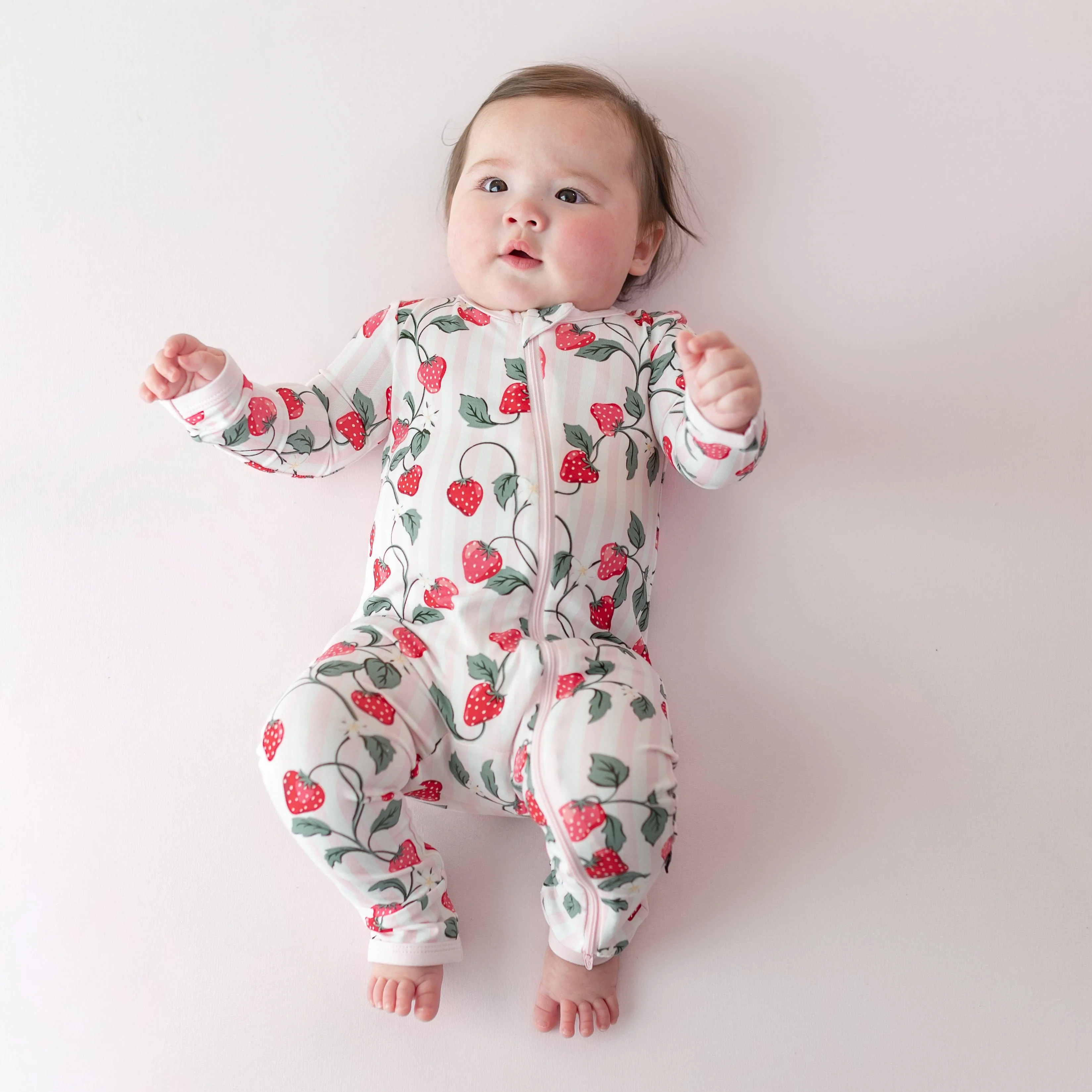 Zippered Romper in Strawberry Fields - Image 3