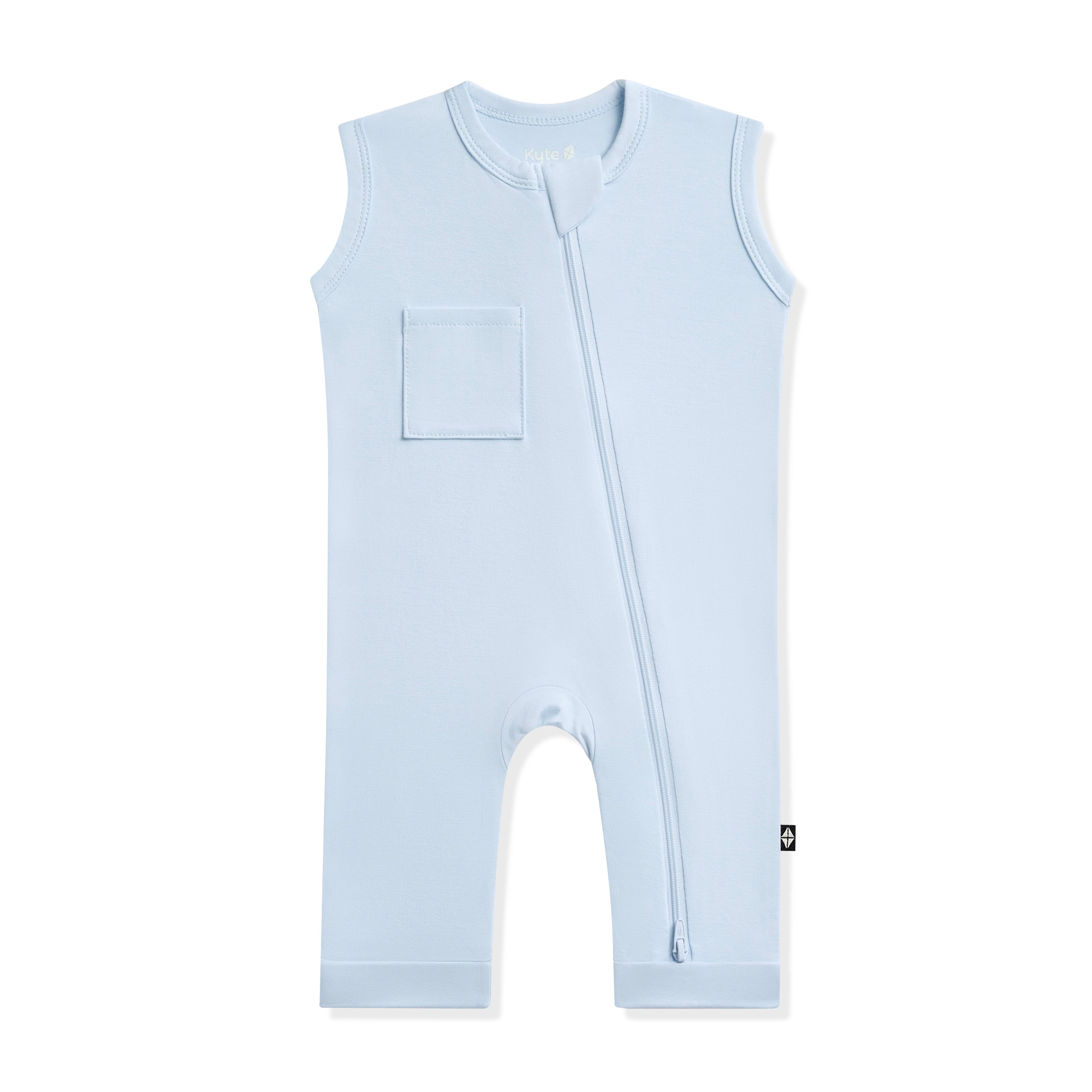 Zippered Sleeveless Romper in Breeze - Image 2