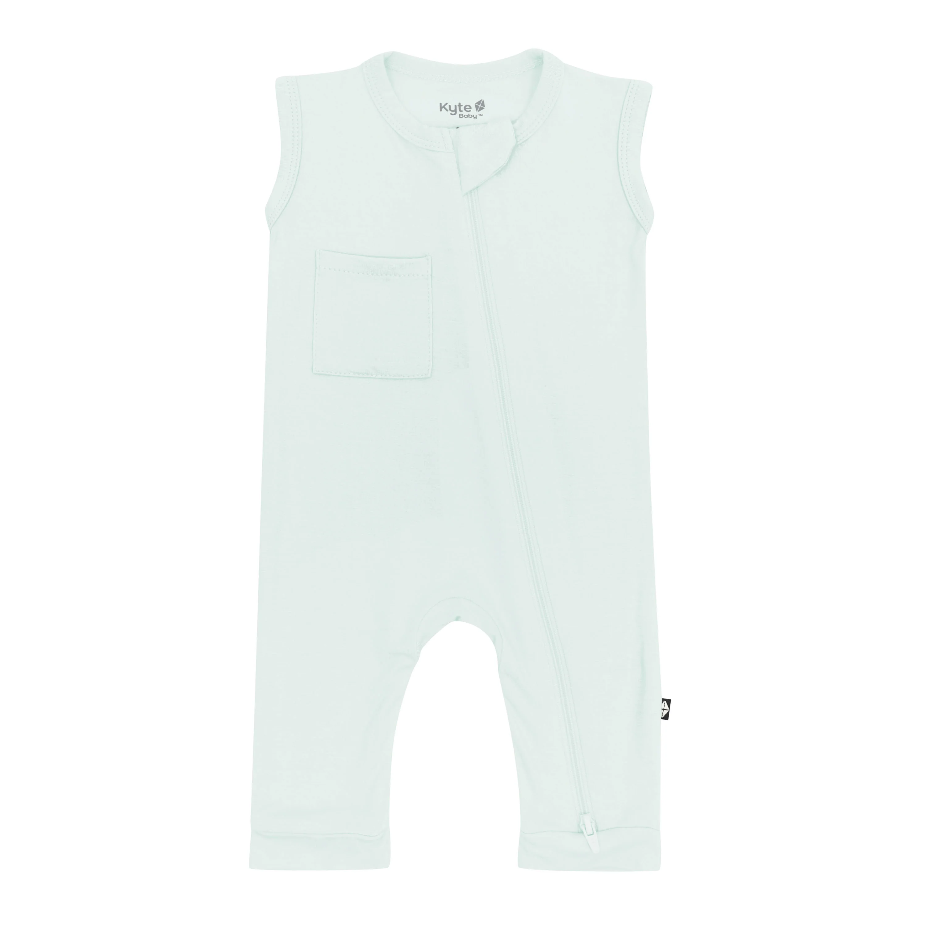 Zippered Sleeveless Romper in Dew - Image 2