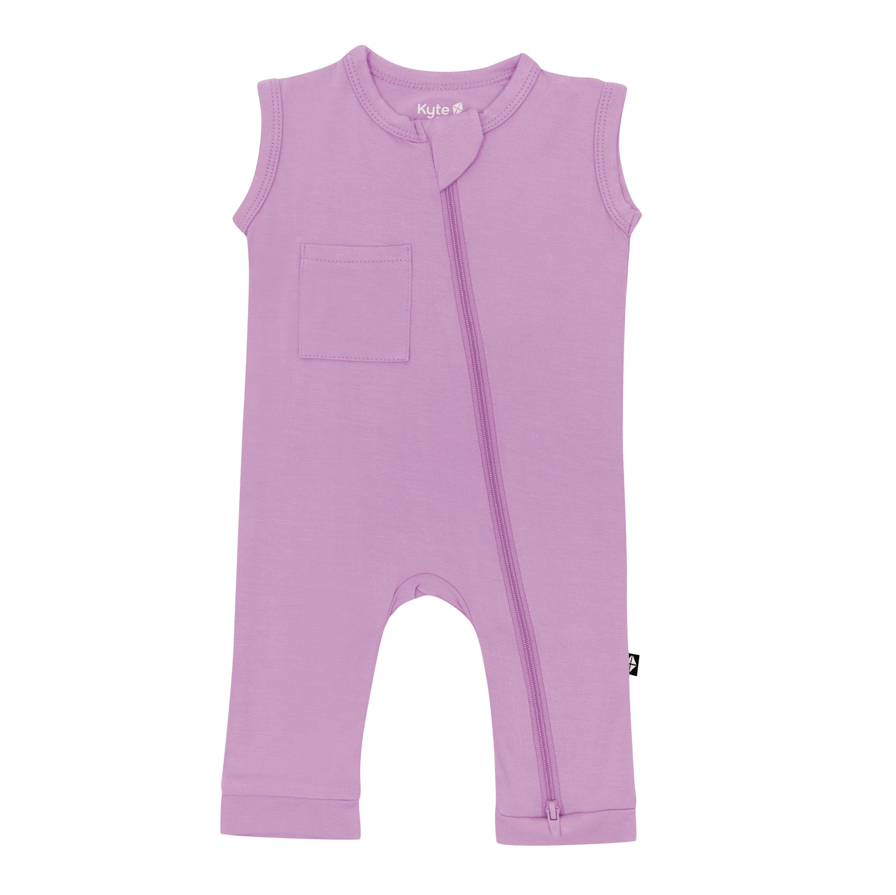 Zippered Sleeveless Romper in Poi - Image 2