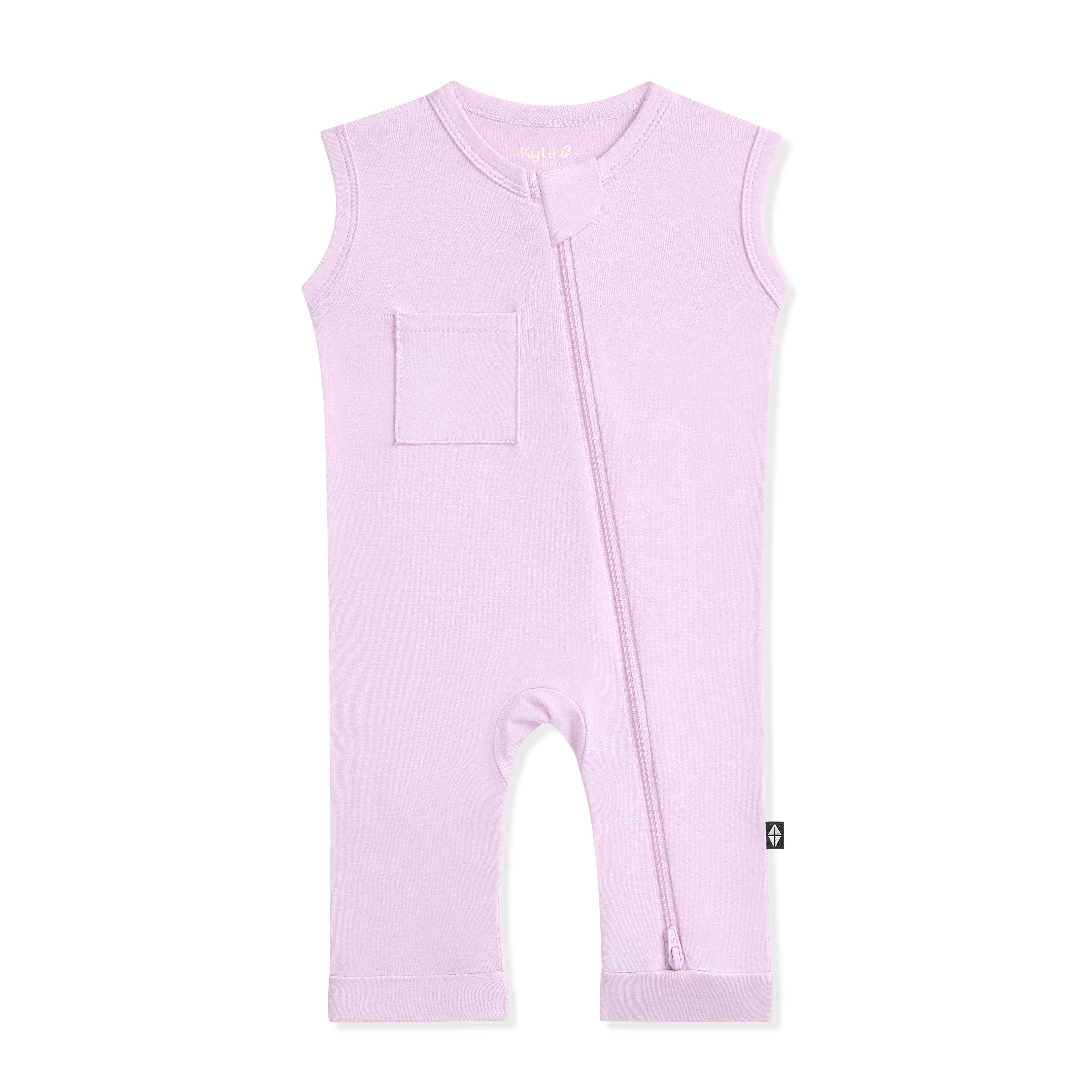 Zippered Sleeveless Romper in Thistle - Image 2